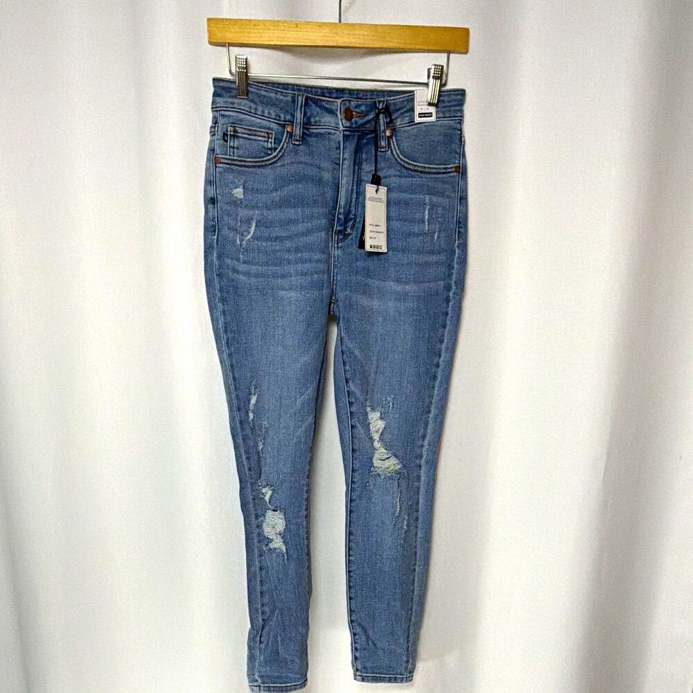 Judy Blue Jeans Women’s 27 Blue Light Wash High Rise Skinny Distressed Stretch
